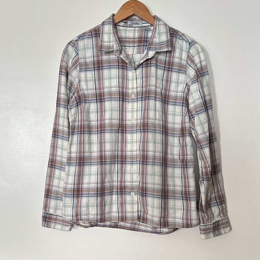 Toad&Co Organic Cotton Plaid Button Down Size Medium